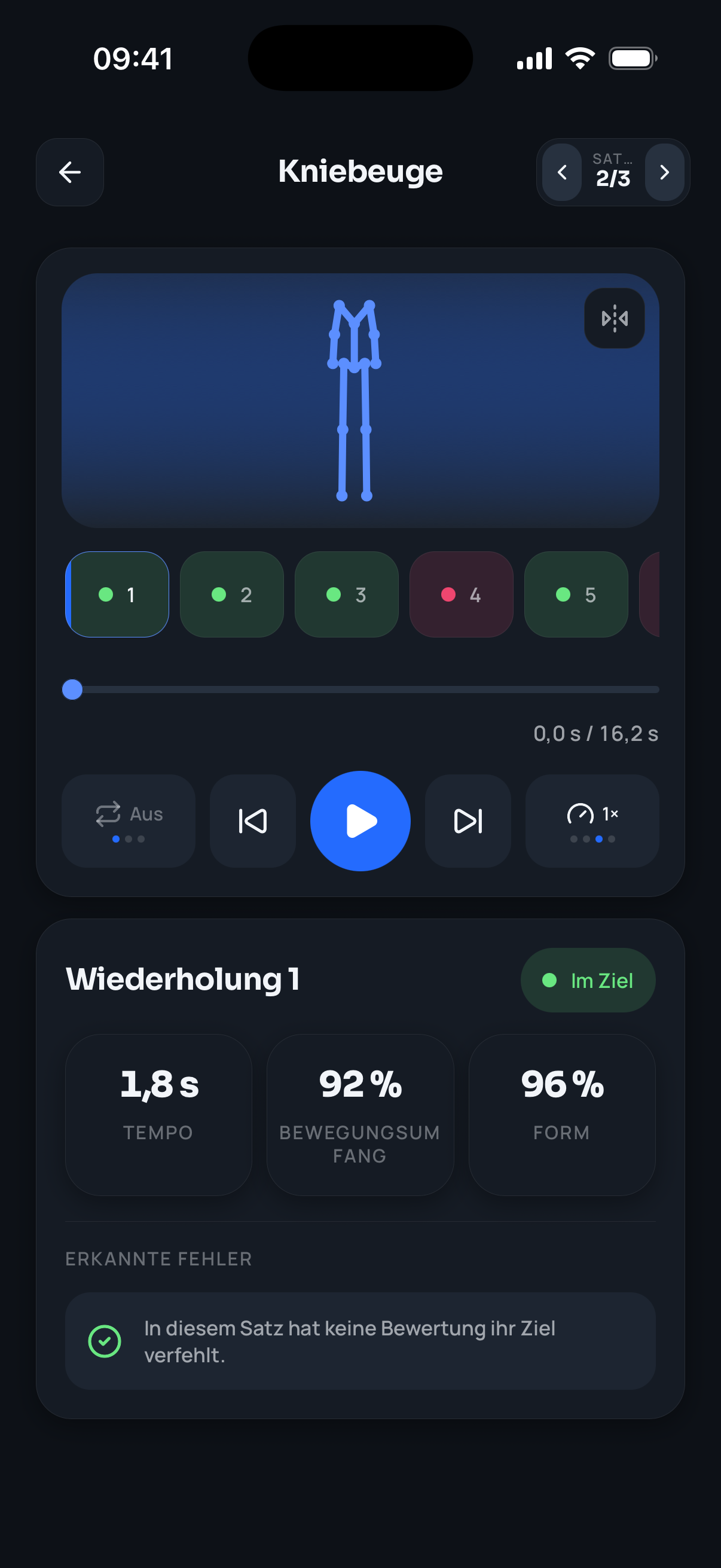 Satz-Auswertung in der Rhino App